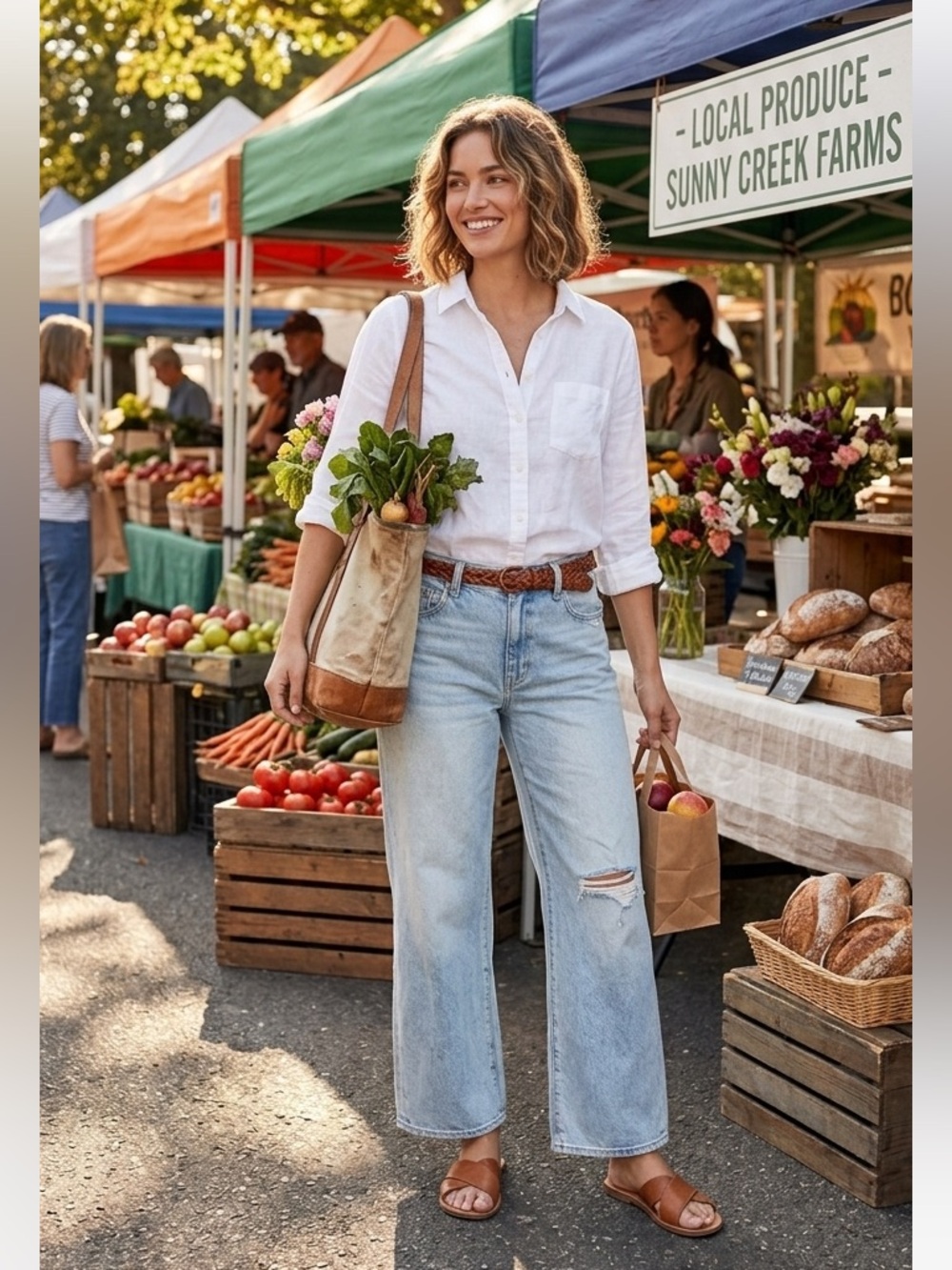 NWT OLD NAVY Size 16P Mid Rise Baggy Wide Leg Jeans Light NEW